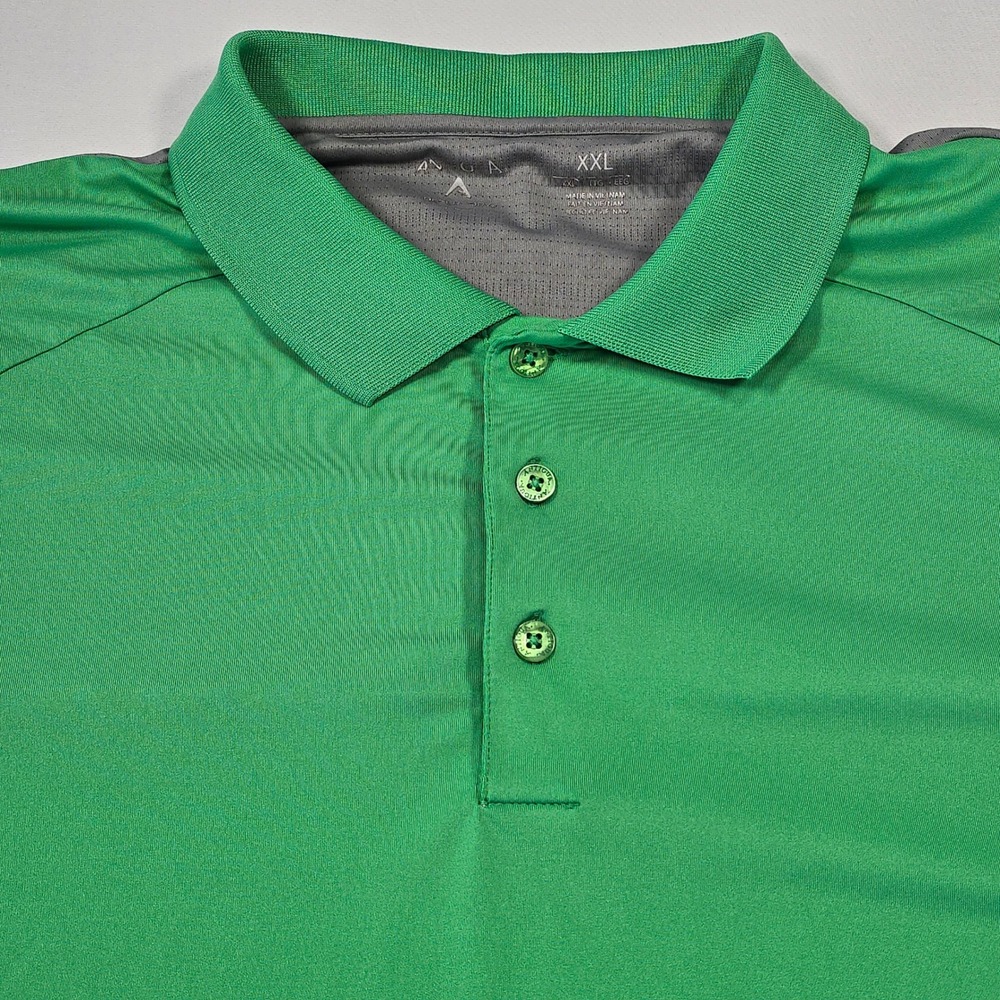 Antigua Mens performance golf XXL Green Dry Polo Shirt Grey